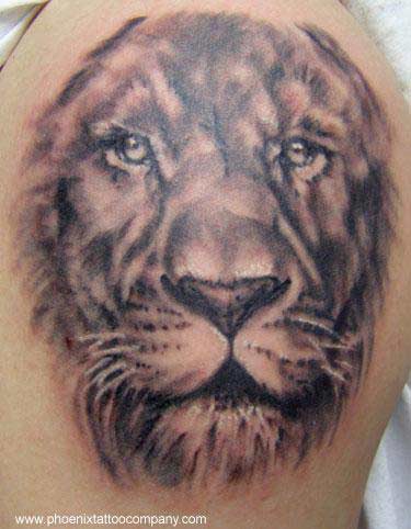 Tribal Lion Face Tattoo Tabatha