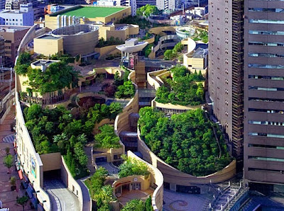 http://inhabitat.com/japans-namba-parks-has-an-8-level-roof-garden-with-waterfalls/