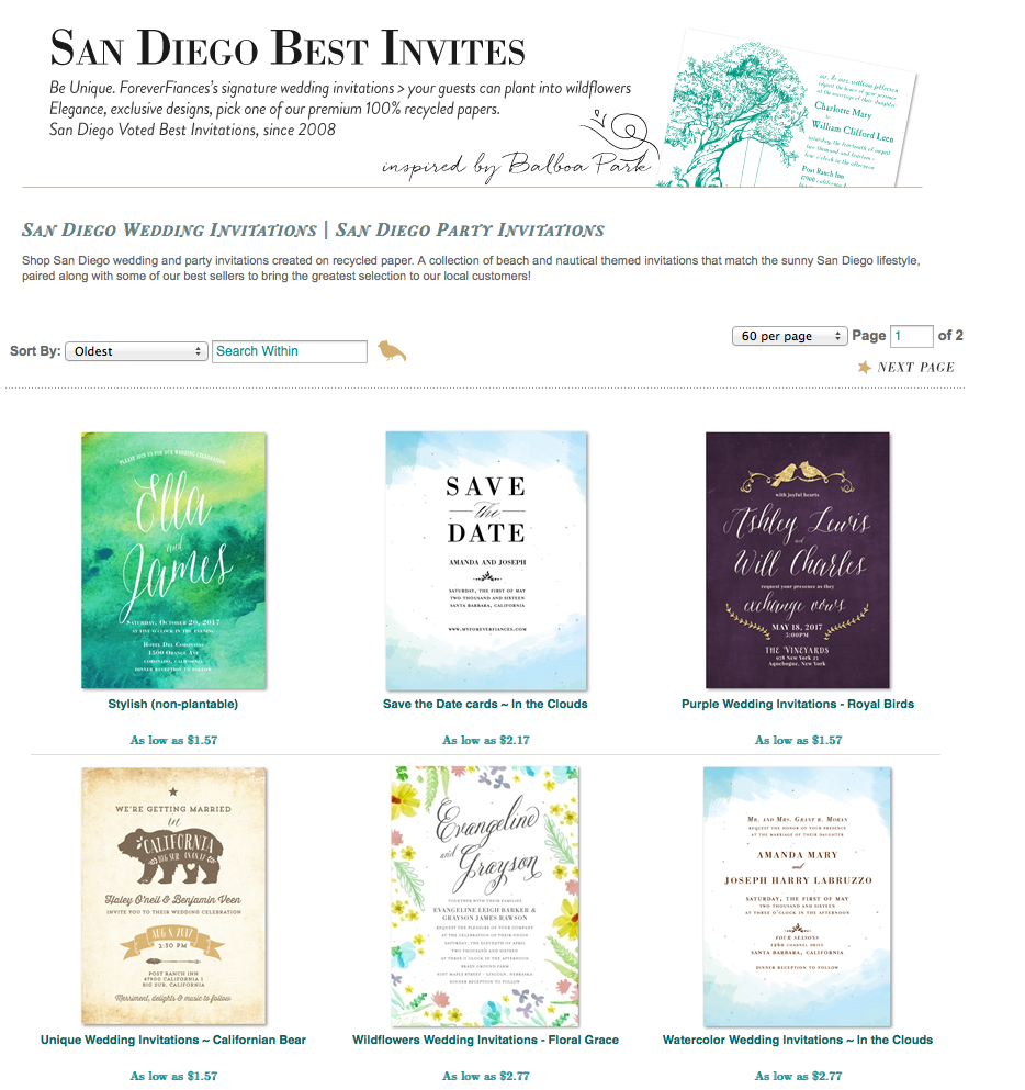 San Diego Invitations