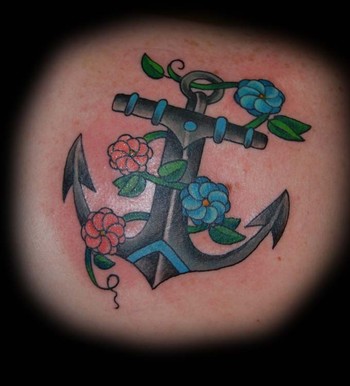 Modern old anchor tattoo