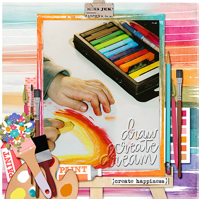 art themed scrapbook page