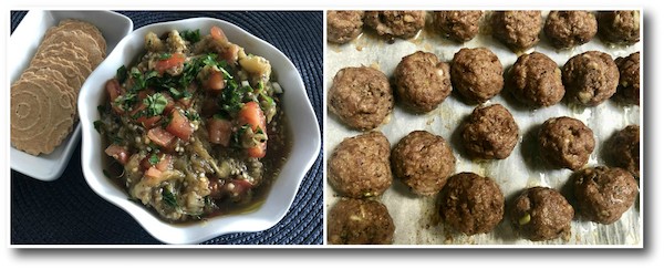 tuk meric eggplant salad and meatballs