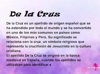 significado del nombre De la Cruz