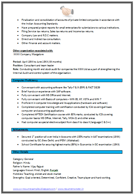 Over 10000 CV and Resume Samples with Free Download ...