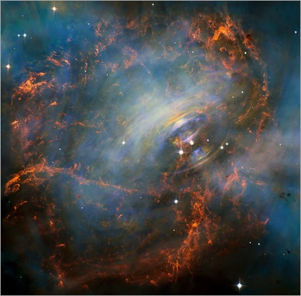 Moving heart of the Crab Nebula