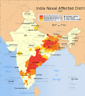 India Naxal affected districts map