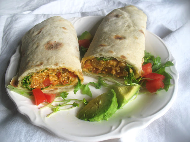 Chickpea Quinoa Vegetable Wraps