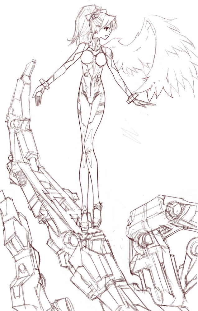 Asuka Neon genesis evangelion concept design dibujo draw