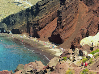 Santorini, Red Beach, czerwona plaża