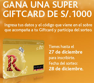 promocion tiendas Ripley Peru giftcard Navidad