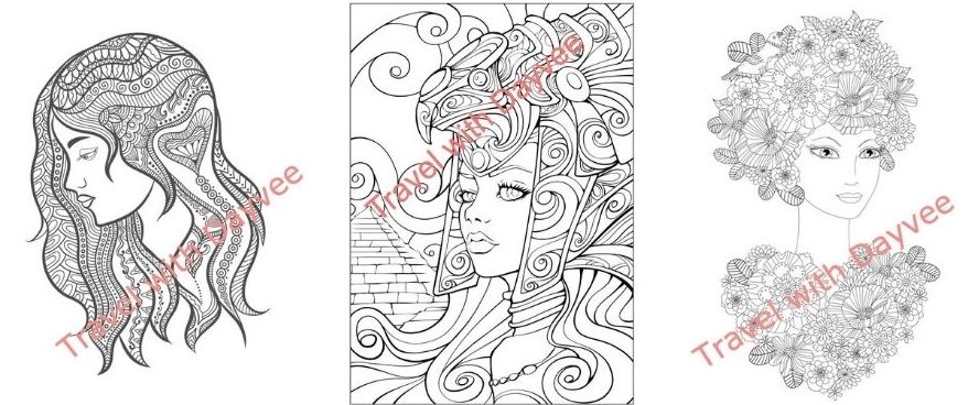 Beauties of the world coloring book sample pages