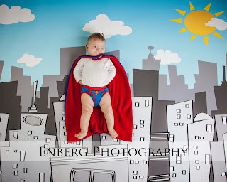 Superman baby with cape and superman underwear