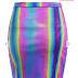  Rainbow Push Buckle Ladder Cut Bodycon Skirt - Multi 