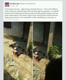 Arsenal Fan 'Boy-Yo' Murdered In Ogoni, Rivers State By Gunmen 