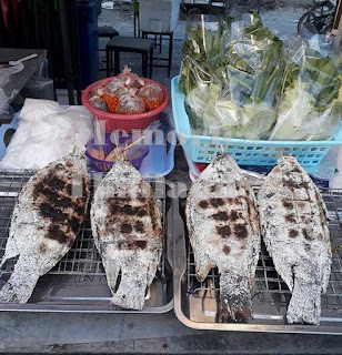 Salted Thai fish from the bbq