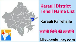 Karauli tehsil suchi