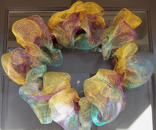 Mardi Gras Deco Mesh Wreath