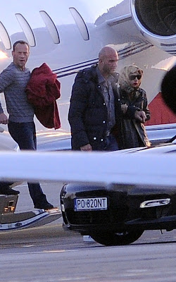 Lady Gaga arriving in Poland