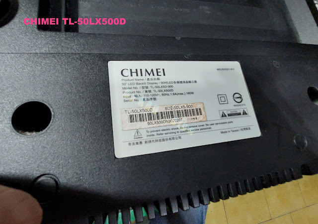 CHIMEI（奇美）型號：TL-50LX500D，啟動後，不