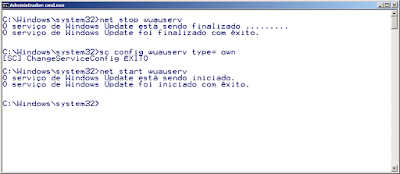 reiniciar serviço wuauserv windows update