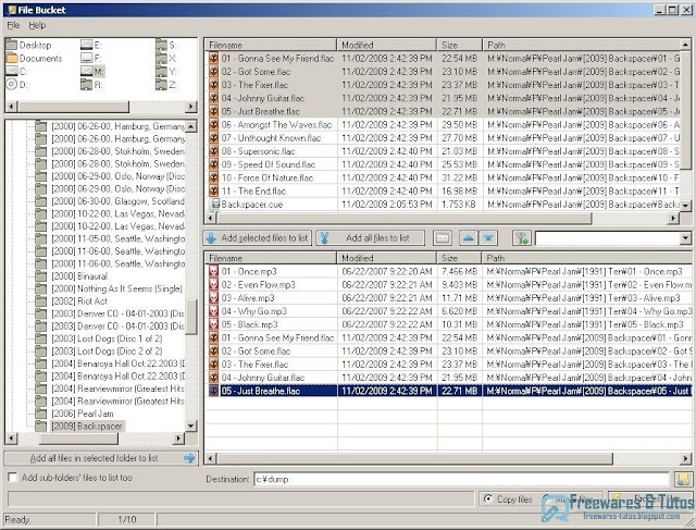 File Bucket : un logiciel portable pour copier ou déplacer des fichiers de différents répertoires dans un dossier