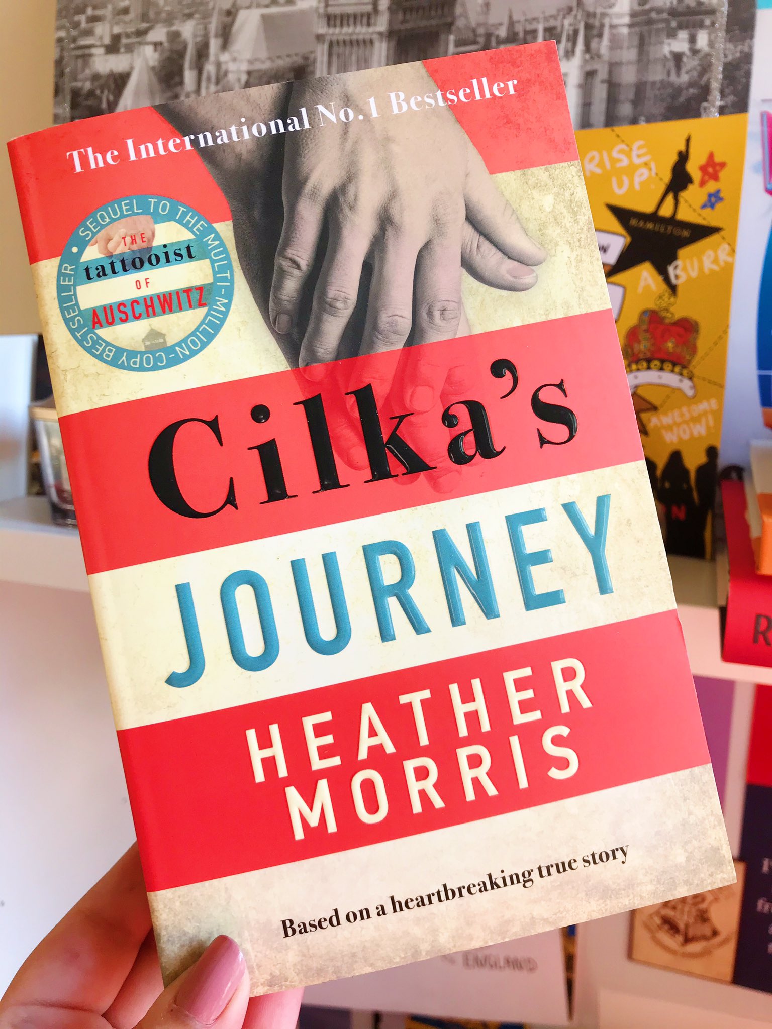 Cilka's Journey by Heather Morris held up in front of desk