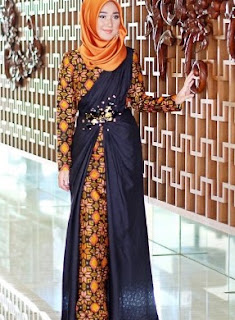 Model Baju Muslim Kombinasi Batik Dengan Kain Polos, Brokat Dan Satin