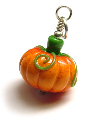 Lampwork Glass Pumpkin Pendant