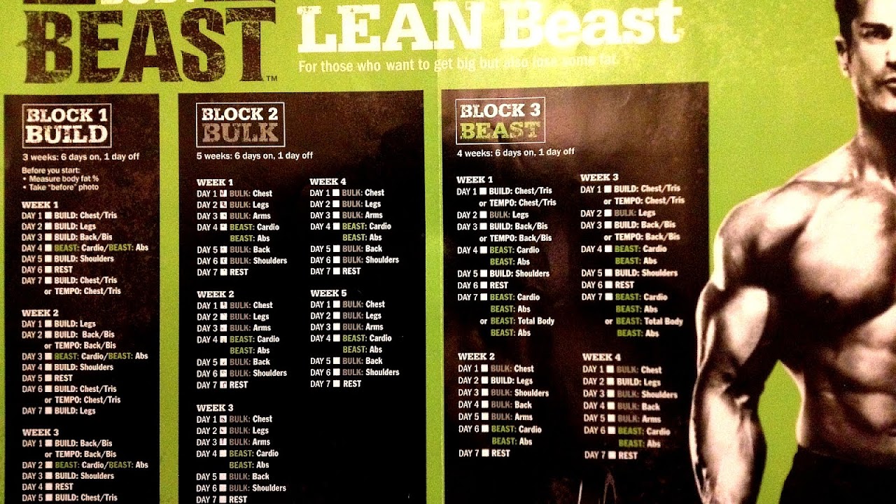 Body Beast Lean Nutrition Plan