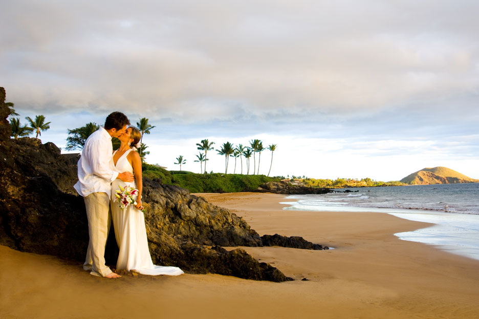 Why not say I do on hot sandy beach on a sunset in Kapalua Bay Hawaii