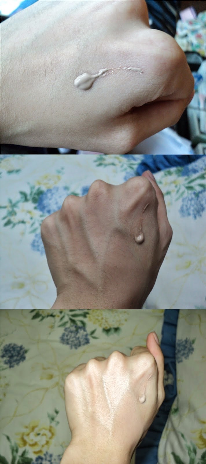 L' Oreal white perfect Transparent rosy whitening cream on my hands