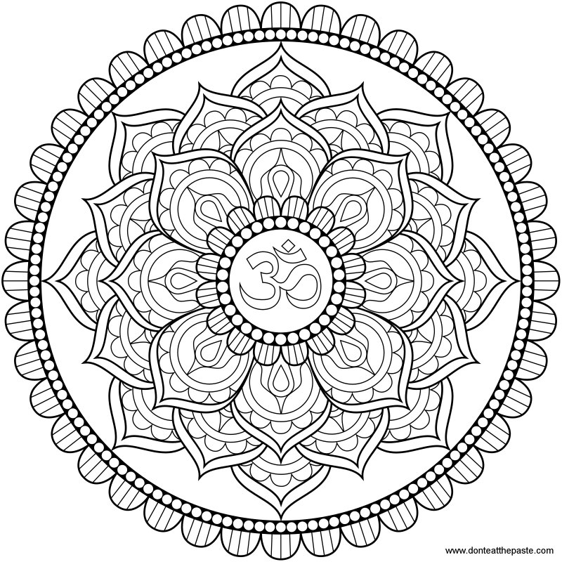 Lotus Om mandala to color or embroider- also available in transparent PNG