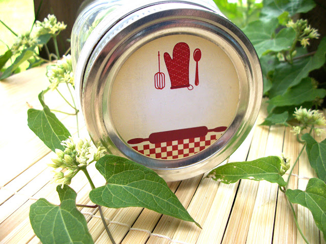 red country gingham kitchen canning labels