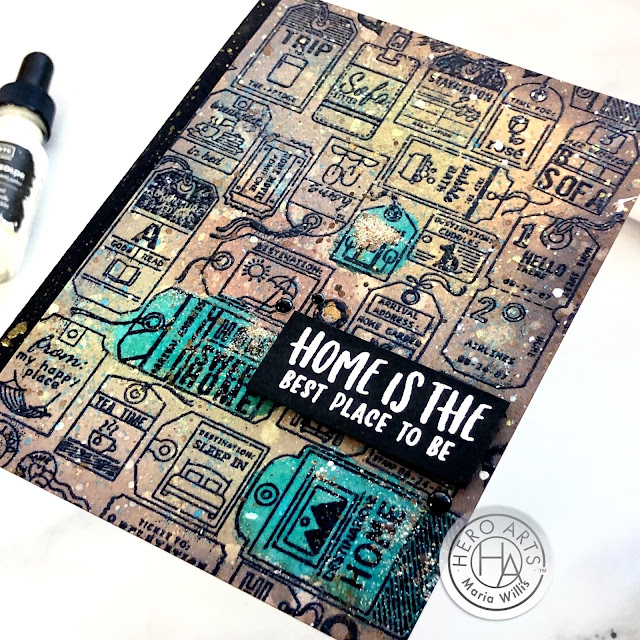 #cardmaking, #cards, #craft, #create, #distressoxideinks, #diy, #handmadecards, #ink, #mixedmedia, #paper, #stamp, Cardbomb, Hero Arts, maria willis, My Monthly Hero Kit August 2020, Tim Holtz, #ocean, #octopus, #copicmarkers, #copics 