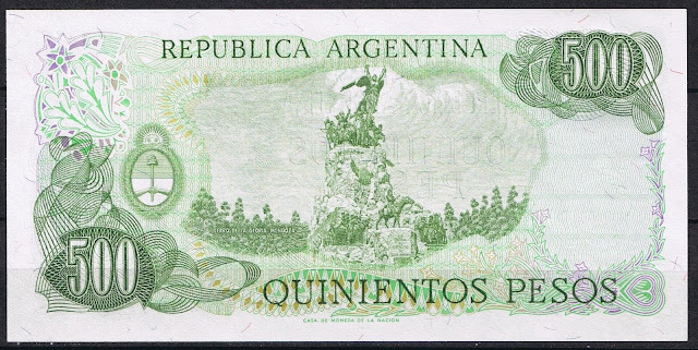 Argentina Banknotes 500 Pesos banknote 1980 Monument to the Army of the Andes, Cerro de la Gloria