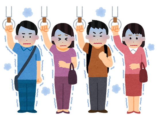 無料イラスト かわいいフリー素材集 寒い電車のイラスト