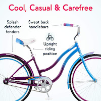 Kulana Lakona Shore Beach Cruiser Bike Features include: swept-back handlebars, fenders, chain guard, kickstand, image