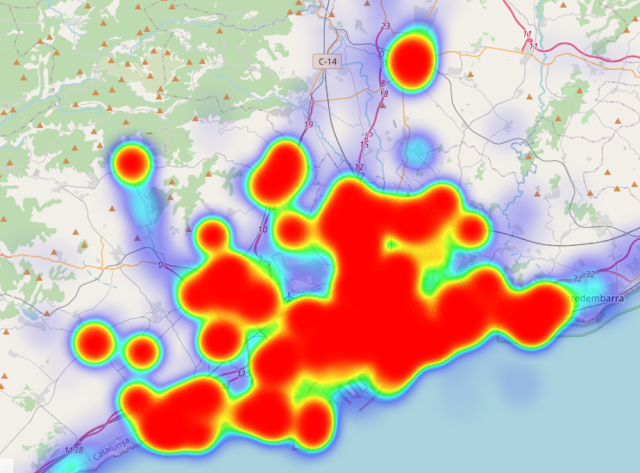 Mapa de calor de les meves estades: Costa de Catalunya