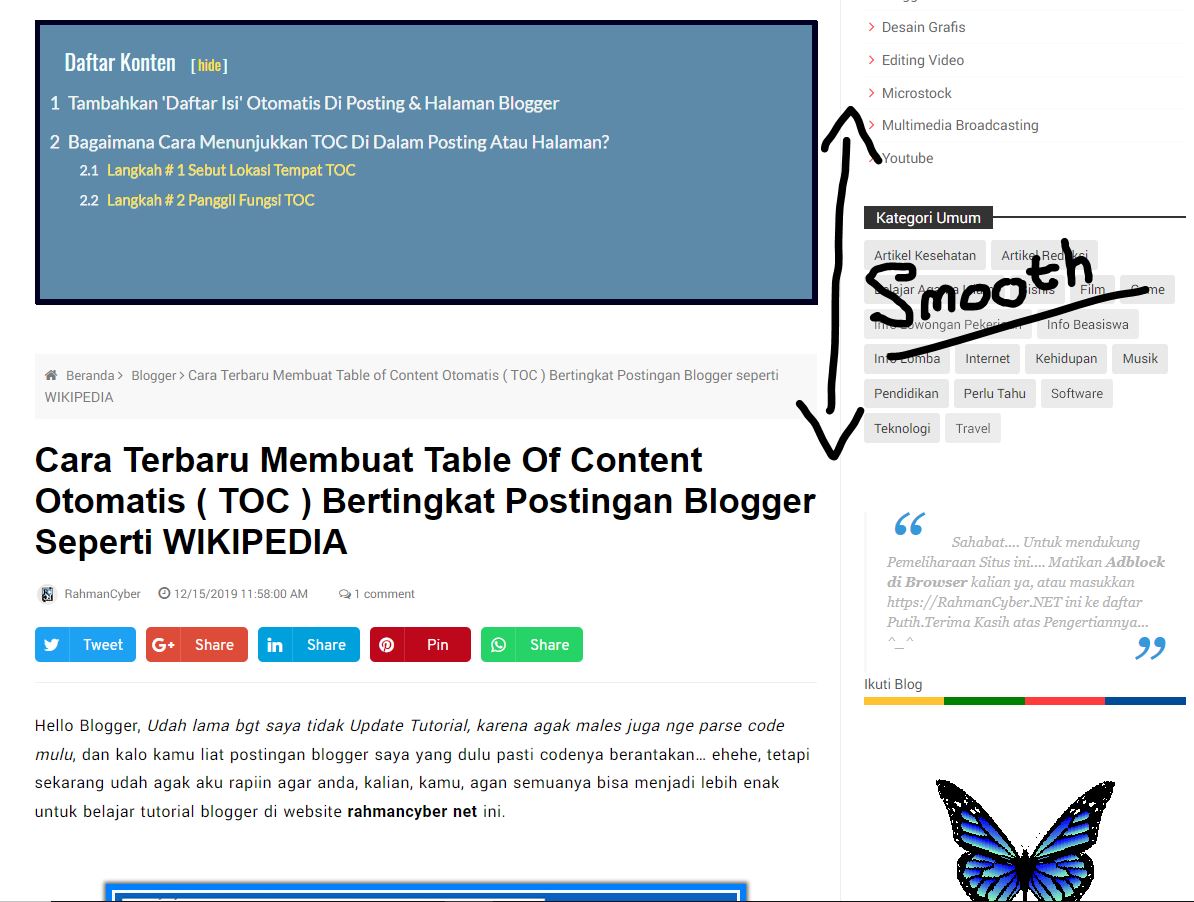 Cara Membuat Smooth Table of Content Otomatis Blogger