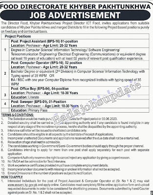 Food Department KPK Jobs 2022