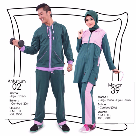 KOLEKSI BAJU  OLAHRAGA  COUPLE  MUSLIM  QIRANI