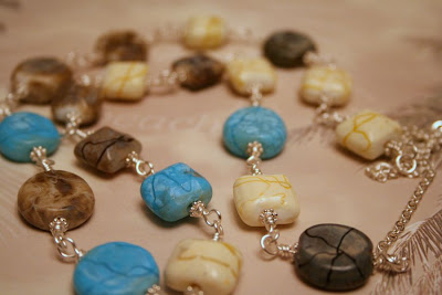 Chilean Volcanoes: ceramic beads, sterling silver, wire wrapped necklace :: All Pretty Things