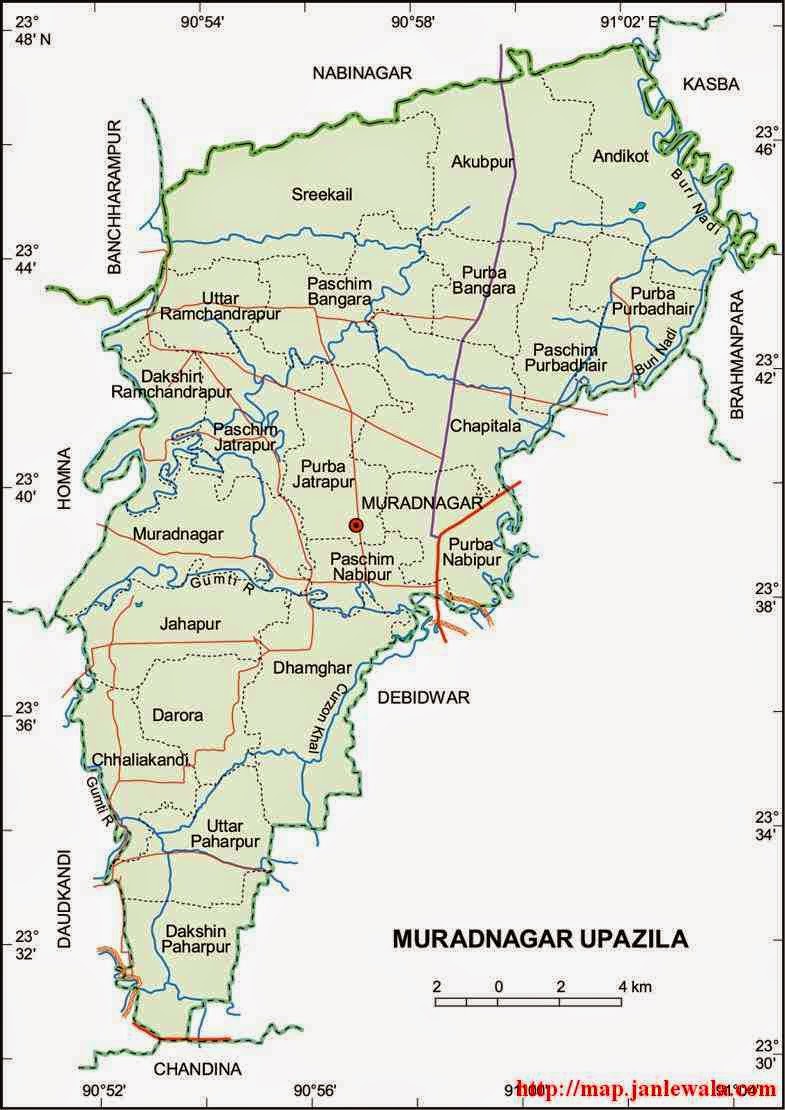 muradnagar upazila map of bangladesh