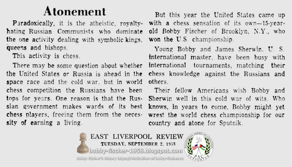 Bobby Fischer, Atonement for Sputnik