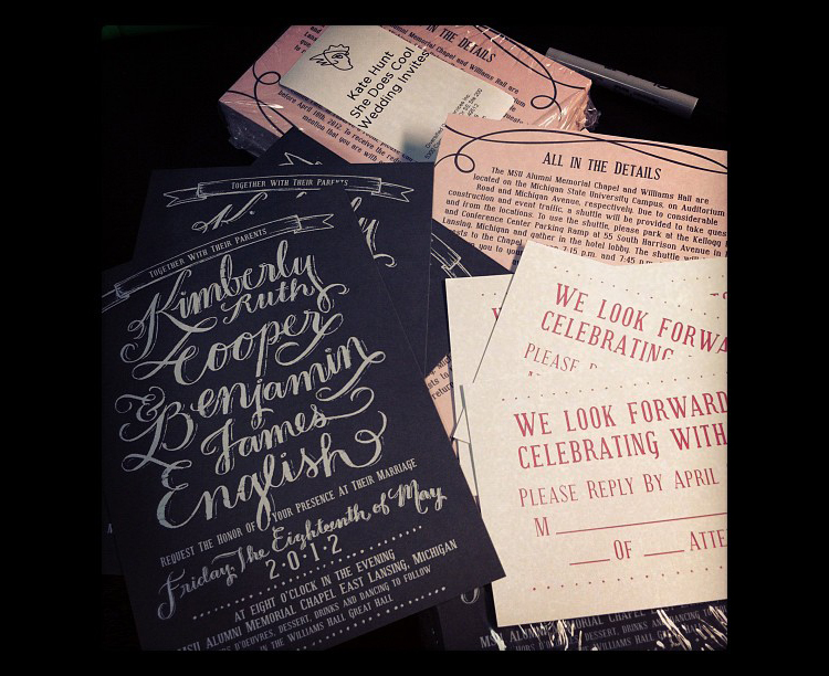 And here's a peek at the'chalkboard' wedding invitation suite that I