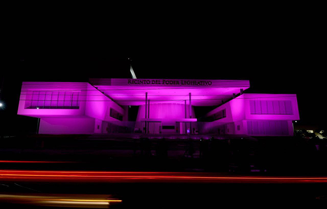 Poder Legislativo se ilumina de rosa
