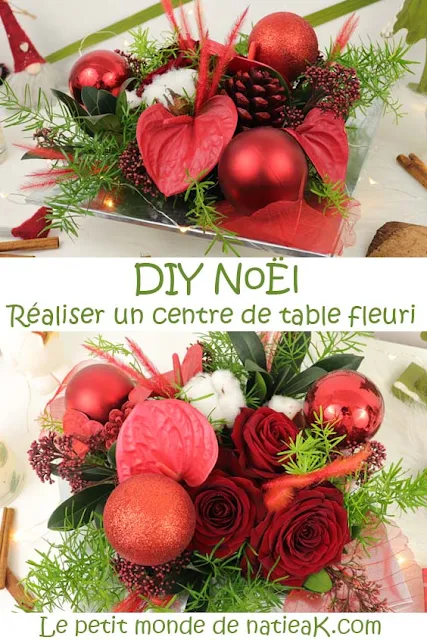 centre de table de noël en fleurs