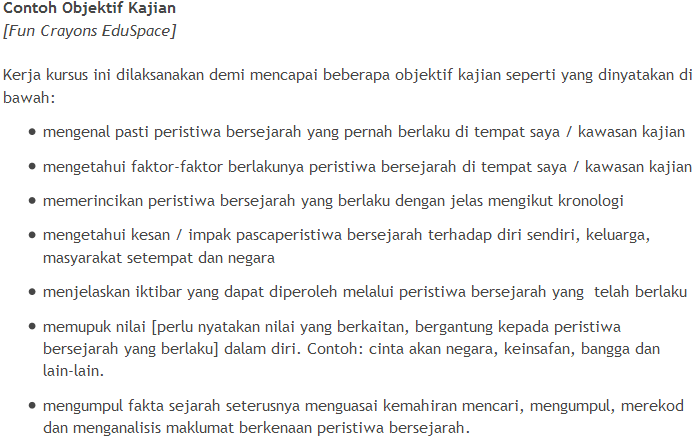 Tugasan Sejarah PT3 2017 - Peristiwa Bersejarah  OBJEKTIF 