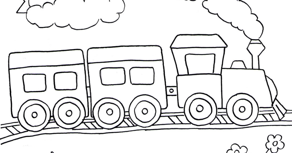 Gambar Mewarnai Kereta Api Untuk Anak PAUD dan TK