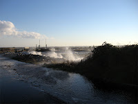 Sound water coming over Soundside Drive near Jockey's Ridge